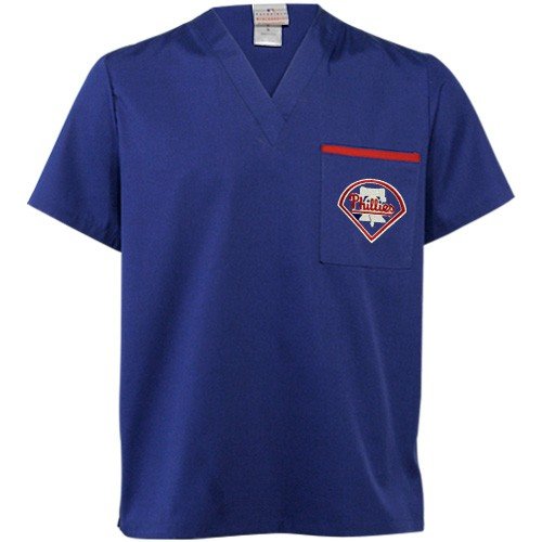 MLB Philadelphia Phillies Royal Blue Scrub Top (Small) at Amazon.com