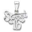 Sterling Silver "Sweet 16" Heart Accent Shimmering Pendant