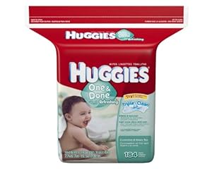 Huggies One & Done Refreshing Baby Wipes, Refill, 552 Total Wipes 184-Count Pack (Pack of 3), Packaging may vary
