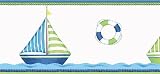 Lime Sailboat Wallpaper Border