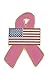 American Flag Pink Breast Cancer Awareness Ribbon Lapel Pin