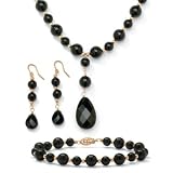 3-Piece Onyx 10k Gold Beaded Set