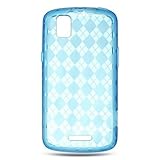 TPU Skin Cover for Motorola DROID Pro XT610, Argyle Blue