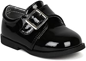 Auston AH59 Leatherette Velcro Buckle Strap Dress Church Shoe (Infant / Baby Boy) - Black