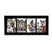 Adeco PF0424 Decorative Black Wood Divided Picture Photo Frame, Wall Hanging, 4 Openings, 4x6 inches