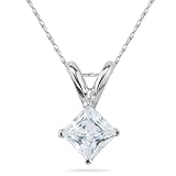 1.00 ct.tw Princess Diamond Solitaire Pendant in 14 kt. White Gold