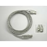 Best Buy Clear Silver 10 ft Hi-Speed USB 2.0 Printer Scanner Cable Type A Male to Type B Male For HP Canon, Lexmark, Epson,