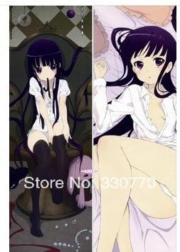 Sweet Order Free Shiping Anime Dakimakura: Inu Boku Secret Service hugging pillow case (purple hair and eyes white dress)