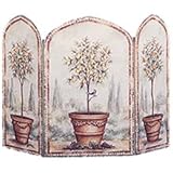 Stupell Industries 3 Panel Decorative Fireplace Screen, Orange and Lemon Trees, 31 by 44 by .375 Inches
