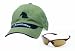 SawHorse AMKB15117 Khaki Cap with (SH15117) Safety Eyewear, HD Brown Flash Mirror Lens, Crystal Brown Frame