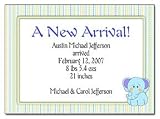 Blue Elephant Baby Birth Announcements
