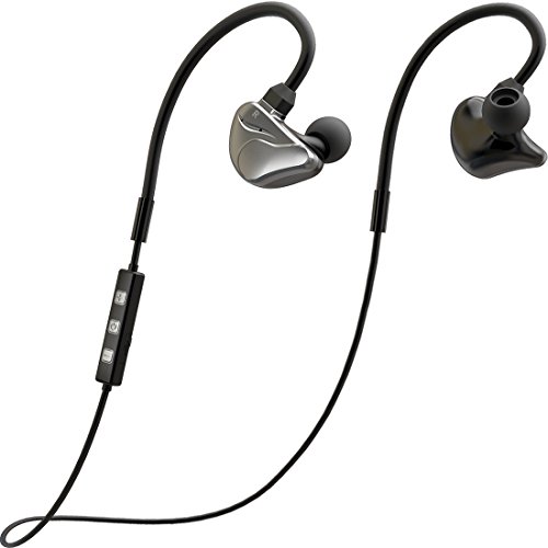 Wireless Bluetooth Headphones,In-Ear Earbuds Sports headsets with Mic,CVC 6.0 Noise Cancelling Stereo Audio&Sweat-proof Lightweight Earphones for Running Exercise Gym Earpieces-Pearl Gray