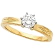 14K Yellow Gold Diamond Solitaire Engagement Ring - 0.50 Ct.