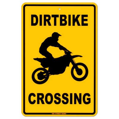 Dirtbike Crossing Tin Sign