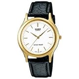 Casio Men's MTP1093Q-7A Black Leather Quartz Watch with White Dial