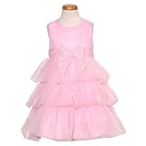 Bonnie Jean Toddler Girls Organza Tiered Dress With Delicate Flower Trim
