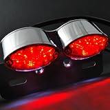 12V White Red LED Motorcycle Oval Cat Eye Rear Tail Brake Light Lamp Integrated... by Astra Security