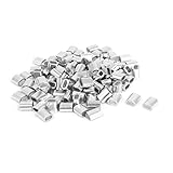 uxcell　アルミニウムワイヤロープのフェルールスリーブ 8mmx 6mm x 4mm