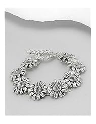 flower bracelet by Continental Couture In Sterling Silver Bracelet
