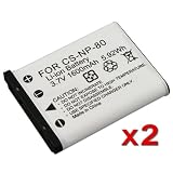2 PACK Casio NP-80 / NP80 Replacement Battery for Casio Exilim EX-S7 / EX-Z35 / Exilim Card EX-G1 / EX-S5 / EX-S6 / Exilim Zoom EX-Z1 / EX-Z2 / EX-Z270 / EX-Z280 / EX-Z33 / EX-Z330 / EX-Z550