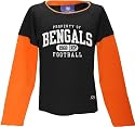 Cincinnati Bengals Girl's 7-16 Layered Crewneck Long Sleeve Tee