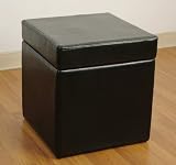 4D Concepts Faux Leather Box Ottoman with Lift Top