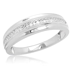 10k de witte of Gele Gouden Band van de Diamant Milgrain