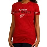 NCAA Detroit Red Wings Ladies Stardust Burnout Sleep T-Shirt - Red (Small)