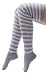 STEVE MADDEN Sheer Striped Over The Knee Womens Socks White