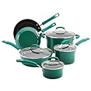 Rachael Ray Porcelain Enamel II Nonstick 10-Piece Cookware Set, Fennel Gradient
