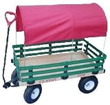 Millside Industries 1600-410-G 20 in. x 38 in. Wooden Covered Wagon with 4 in. x 10 in. Tires
