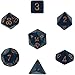 Polyhedral 7-Die Opaque Chessex Dice Set - Dusty Blue with Copper Numbers