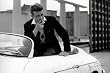 (24x36) James Dean Movie (White Car) Poster Print