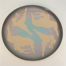 Dancers platter, porcelain dancers collectors plate by Hawkdancing Studio