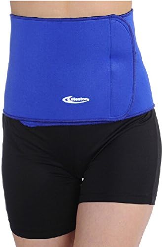 Modovo Adjustable Sports Waist Trimmer Belt Fitness Bodybuilding Yoga Waist Support Waist Cincher for Men/Women L Size ( Blue )