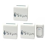 3 X Triple 100M 100 meters Home Remote Wireless Doorbell Door Bell Chime-UK Plug in typeby BV & Jo