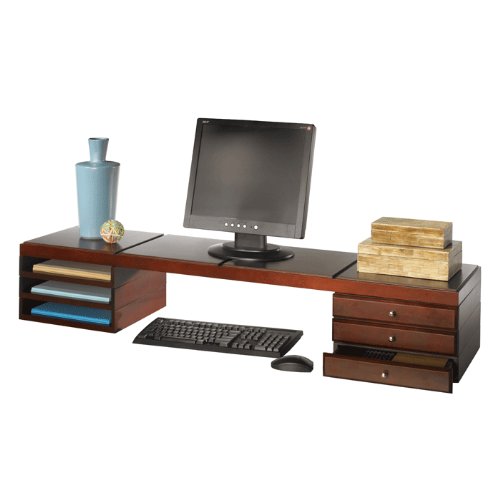Stack and Style Monitor Riser Organizer Cherry
