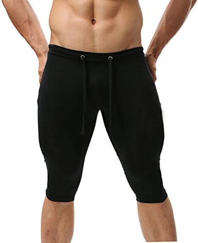 Men's Sports Outwear Shorts Boy's Leotard Tights Jogging Pants - B Black