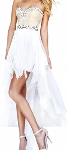 Strapless High Low Bridesmaid Evening Party Prom Cocktail Dress 16-US size 6