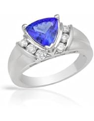 14K White Gold Tanzanite and Diamond Ring -- LIFETIME WARRANTY