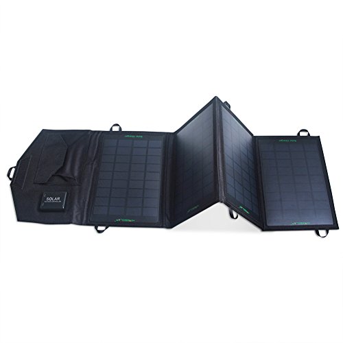 Solar Charger: KINGSOLARâ„¢ 14W Foldable Solar Panel Portable Solar Charger Dual-Port Solar Charger(Black)
