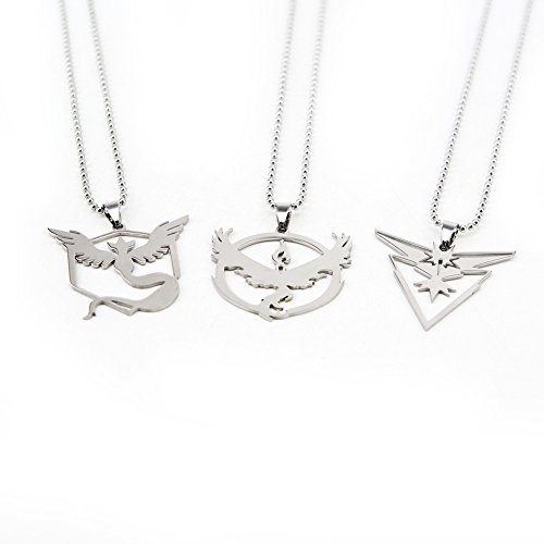 LEPENN Brand Pokemon Go Ball Necklace Game Anime Team Valor Mystic Instinct Logo Bead Chain Necklace