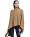 Women's Blanket Winter Knitted Cashmere Tassel Cardigans Scaft Shawl Poncho Cape (Khaki)