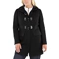 Merona&reg; Plus Long Wool Jacket with Toggle Buttons - Black