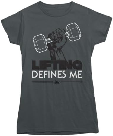 Black Hart Apparel Lifting Defines Me Crossfit T-shirt Ladies/Juniors Sizes Charcoal XL