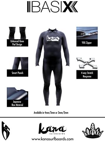 3mm/2mm Kana Surfboards Basix Surf Wetsuit Size XL