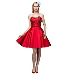 Strapless Short Satin Lace-Up Homecoming Dress/Mini Dress 