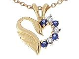 0.22 cttw Genuine Heart Shaped Swan Sapphire Pendant in 14k White Gold - B00027CUSQ
