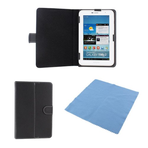 EEEKit for Ematic Genesis Prime EGS004 7 inch Tablet and iRulu 7 inch Tablet, 7 inch Universal Folio Stand Case + Screen Cleaning Cloth Blue (200 200mm)