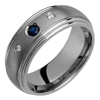 Meia Titanium Ring with Sapphire and Diamonds